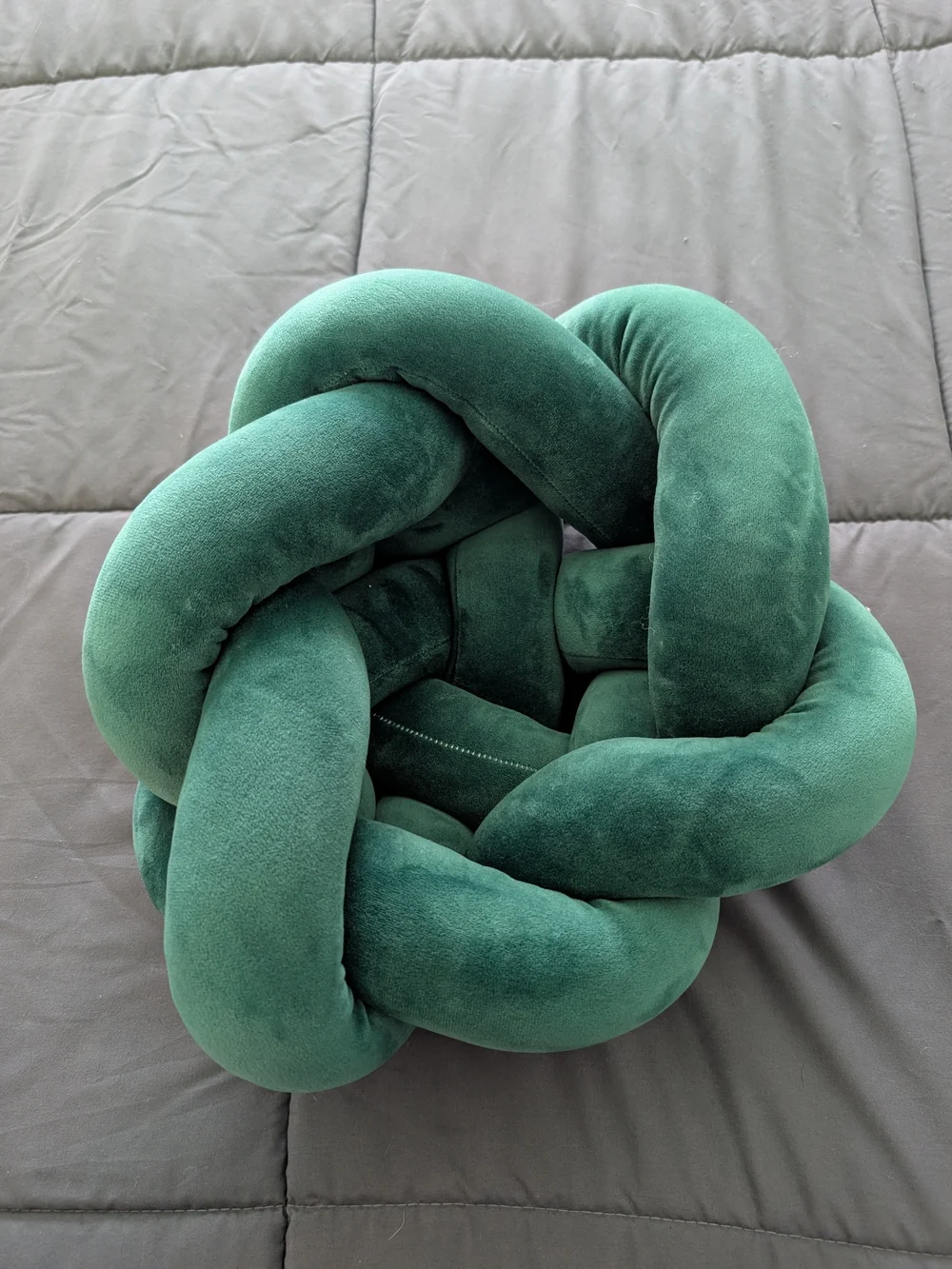 Plush Knot Throw Pillow - Deep Green